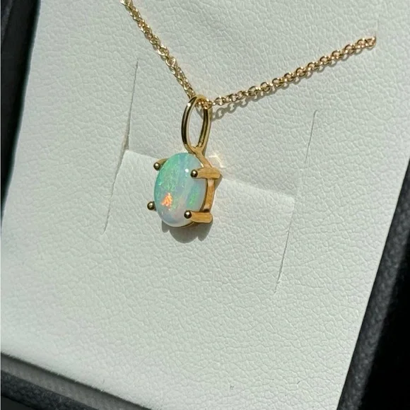 Natural Opal NWOT Necklace 14K yellow gold-filled. NEW. Natural Australian opal. - Picture 7 of 9